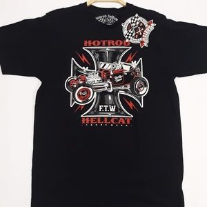 HotRod Hellcat Iron Cross graphic tshirt size S